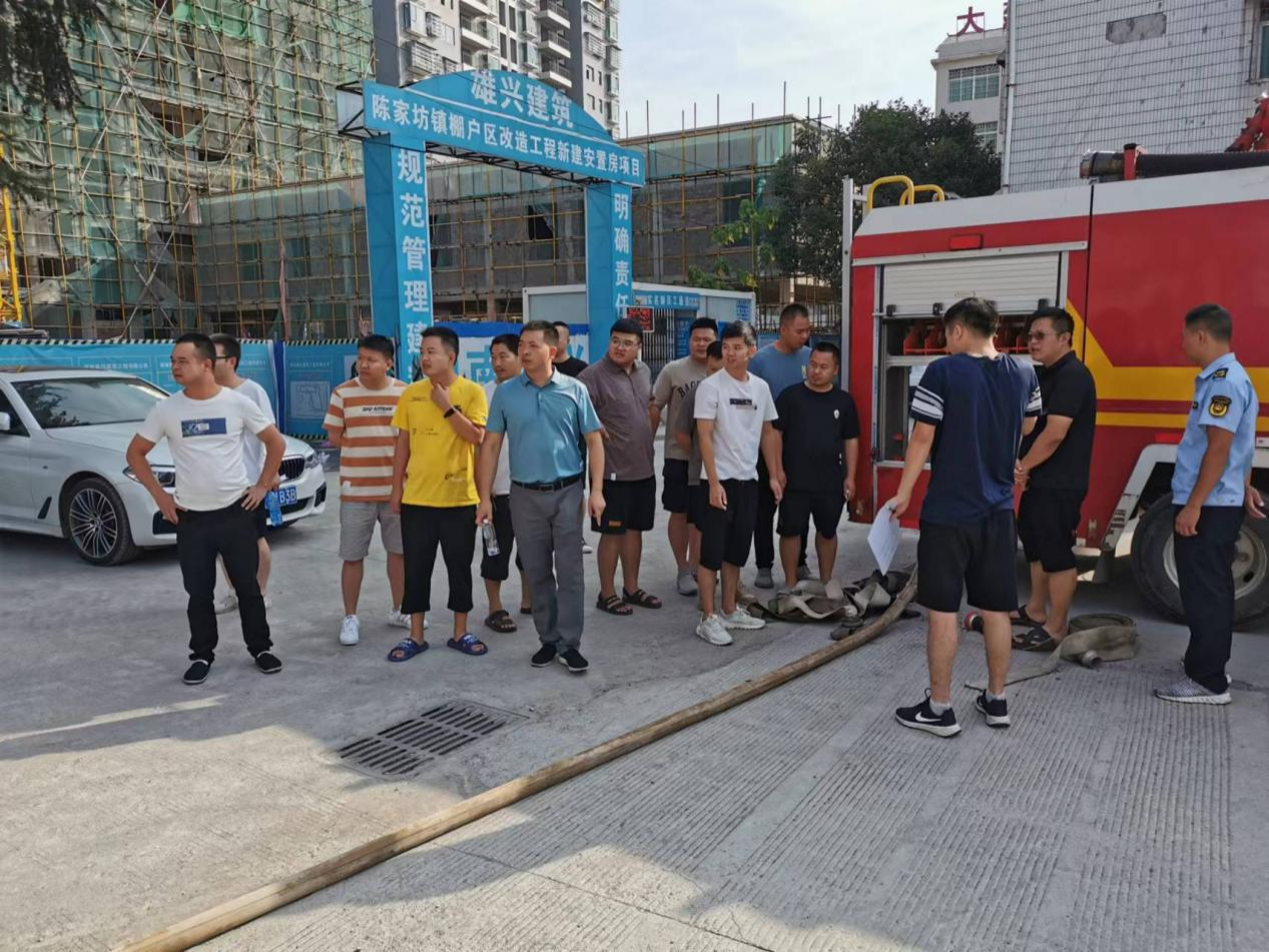 陈家坊镇中秋节前开展消防应急演练(图1)